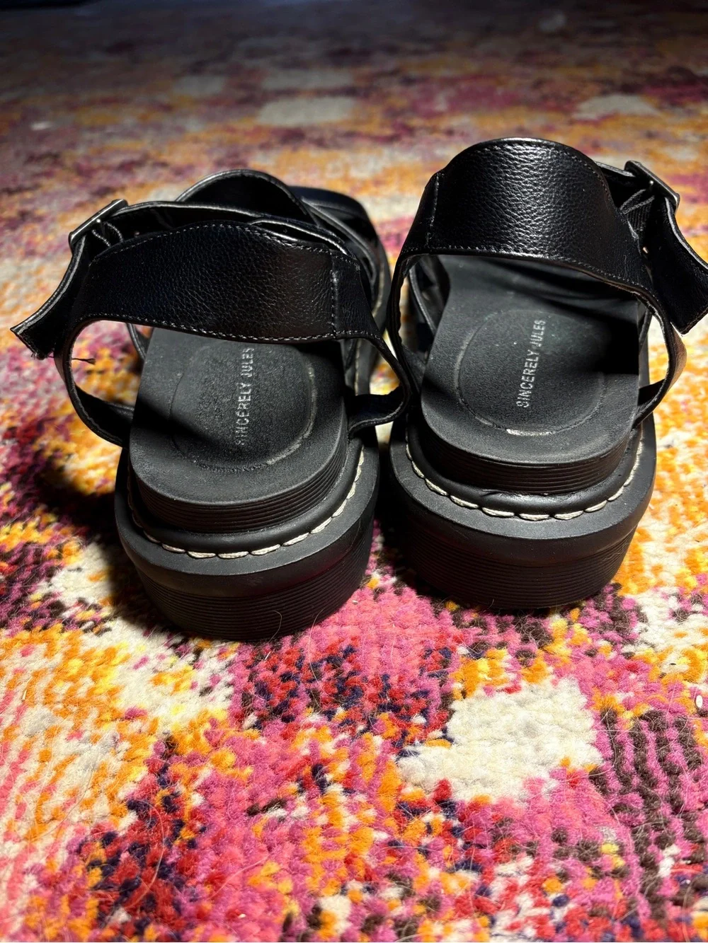 Sincerely Jules Daring Black Platform Gladiator Sandals – Women’s 8.5